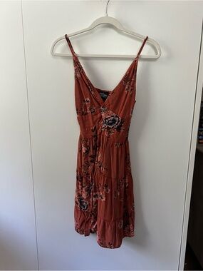Angie Rust Floral Cami Mini Dress